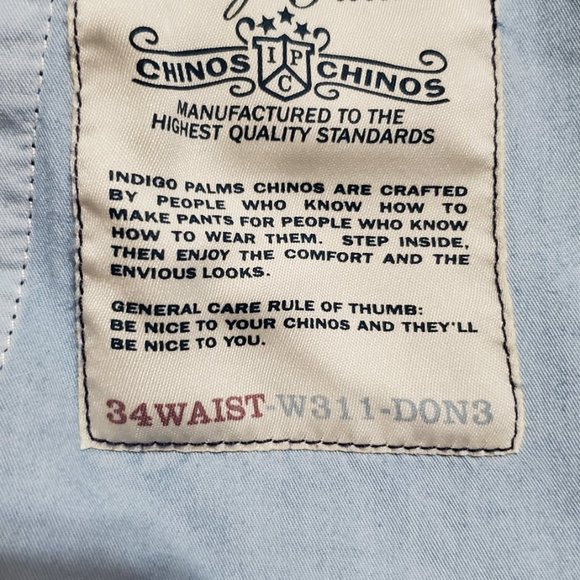 NWT Vintage 32-33x 32 Indigo Palms Chino Corduroy Blue Relaxed Fit Pants - Picture 10 of 13